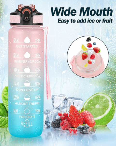Gym Motivational Water Bottle 1 Ltr - Image 2