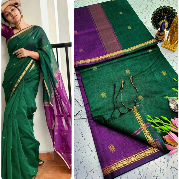 Green Silk Cotton Saree