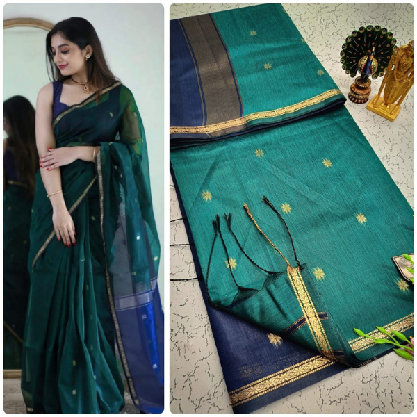 Green Silk Cotton Saree