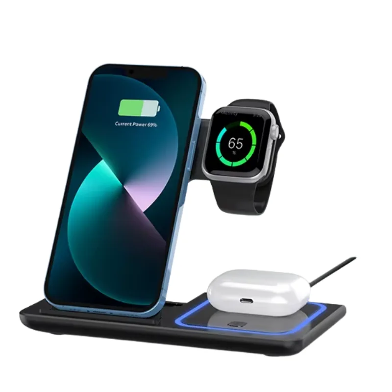 3 in 1 Foldable Wireless Charger 15W Fast Charging